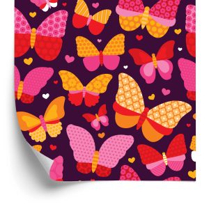 Papier Peint Pour Les Filles Papillons À Pois Colorés – Image 2
