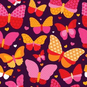 Papier Peint Pour Les Filles Papillons À Pois Colorés – Image 1