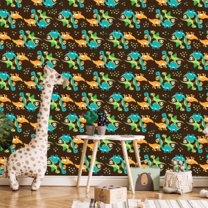 Papier Peint Oiseaux Dinosaures Colorés Pour Chambre De Garçon – Image 5