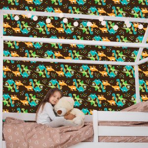 Papier Peint Oiseaux Dinosaures Colorés Pour Chambre De Garçon – Image 7