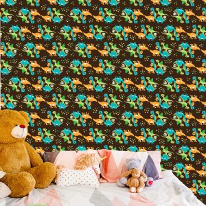 Papier Peint Oiseaux Dinosaures Colorés Pour Chambre De Garçon – Image 6