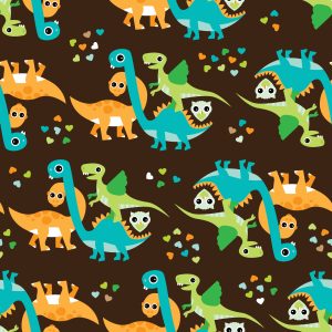 Papier Peint Oiseaux Dinosaures Colorés Pour Chambre De Garçon – Image 1