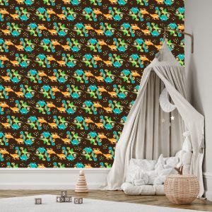 Papier Peint Oiseaux Dinosaures Colorés Pour Chambre De Garçon – Image 3