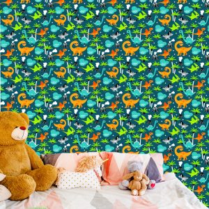 Papier Peint Pour Un Garçon Animaux Colorés Sur Une Paume De Volcan – Image 6