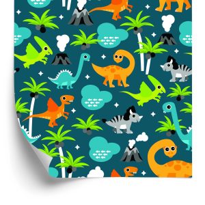 Papier Peint Pour Un Garçon Animaux Colorés Sur Une Paume De Volcan – Image 2