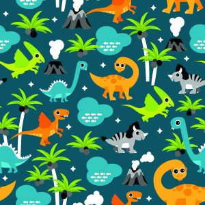 Papier Peint Pour Un Garçon Animaux Colorés Sur Une Paume De Volcan – Image 1