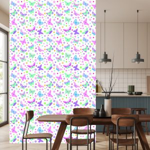 Papier Peint Pour Les Enfants Papillons Colorés Fleurs À Pois – Image 4