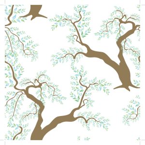 Papier Peint Feuilles D'arbre Vert Pour La Chambre Du Salon – Image 1