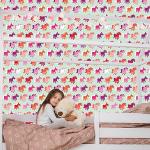 Papier Peint Chambre Chevaux Colorés Filles – Image 7