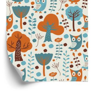 Papier Peint Pour Les Enfants - Hiboux Colorés – Image 2