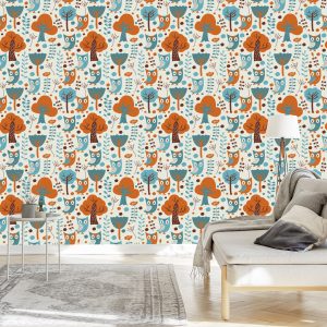Papier Peint Pour Les Enfants - Hiboux Colorés – Image 3