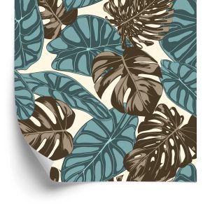 Papier Peint Feuilles Tropicales Aquarelles – Image 2