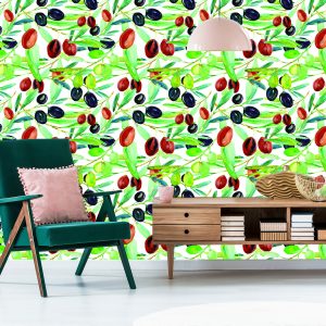 Papier Peint Branches Avec Verdure De Fruits Pour La Cuisine – Image 6