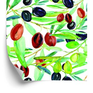 Papier Peint Branches Avec Verdure De Fruits Pour La Cuisine – Image 2