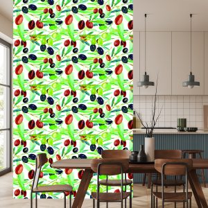 Papier Peint Branches Avec Verdure De Fruits Pour La Cuisine – Image 4