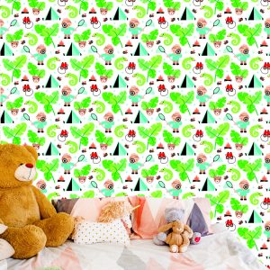 Papier Peint Dans La Chambre Du Garçon Laisse Des Animaux Verts – Image 6