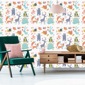 Papier Peint Pour Les Enfants - Adorables Animaux De La Forêt – Image 6