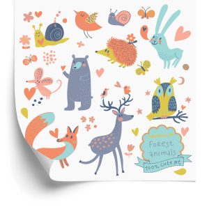 Papier Peint Pour Les Enfants - Adorables Animaux De La Forêt – Image 2