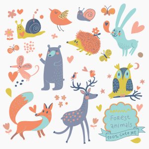 Papier Peint Pour Les Enfants - Adorables Animaux De La Forêt – Image 1