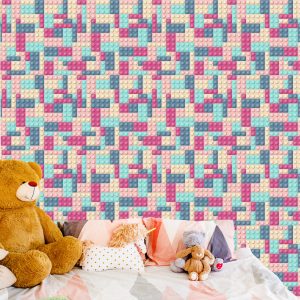Papier Peint Pour Une Fille Avec Des Blocs Colorés – Image 6