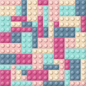 Papier Peint Pour Une Fille Avec Des Blocs Colorés – Image 1