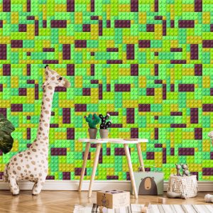Papier Peint Pour La Décoration 3D De Blocs De Construction Colorés De Chambre De Garçon – Image 5