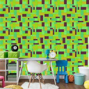 Papier Peint Pour La Décoration 3D De Blocs De Construction Colorés De Chambre De Garçon – Image 4