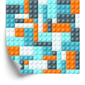 Papier Peint Mur Pour Chambre De Garçon Avec Des Blocs Colorés – Image 2