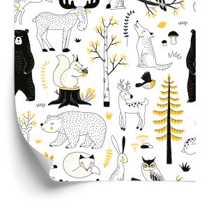 Papier Peint Pour Les Enfants - Animaux De La Forêt – Image 2