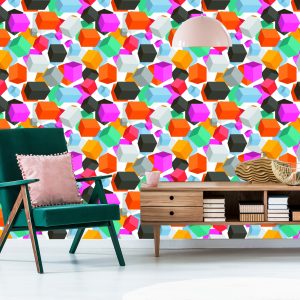 Papier Peint Cubes Colorés - Effet 3D – Image 6