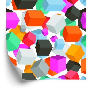 Papier Peint Cubes Colorés - Effet 3D – Image 2