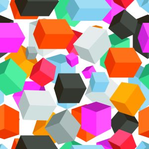 Papier Peint Cubes Colorés - Effet 3D – Image 1