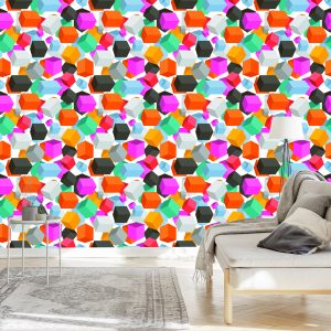 Papier Peint Cubes Colorés - Effet 3D – Image 3