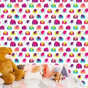Papier Peint Coeurs D'éléphants Colorés Pour Fille – Image 6