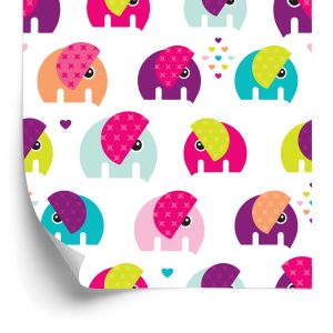 Papier Peint Coeurs D'éléphants Colorés Pour Fille – Image 2