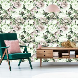 Papier Peint Fleurs., Aquarelle, Nature, Feuilles – Image 6