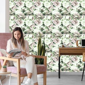 Papier Peint Fleurs., Aquarelle, Nature, Feuilles – Image 7