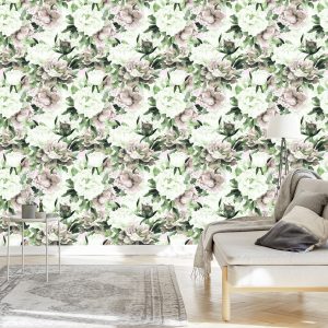 Papier Peint Fleurs., Aquarelle, Nature, Feuilles – Image 3