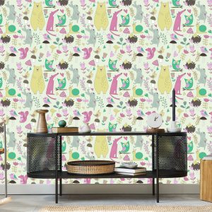 Papier Peint Pour Les Enfants - Animaux De La Forêt Joyeux – Image 5