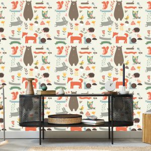 Papier Peint Pour Les Enfants - Happy Forest Animals – Image 5