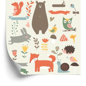 Papier Peint Pour Les Enfants - Happy Forest Animals – Image 2