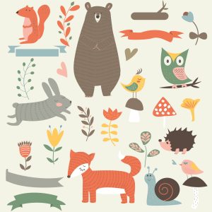 Papier Peint Pour Les Enfants - Happy Forest Animals – Image 1