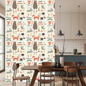 Papier Peint Pour Les Enfants - Happy Forest Animals – Image 4