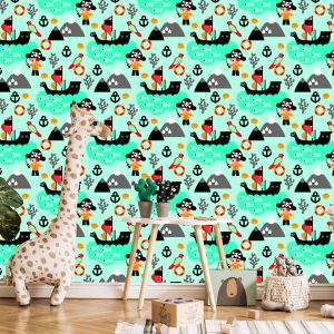 Papier Peint Pour Garçon Oiseaux De Mer, Bateaux Pirates – Image 5