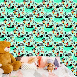 Papier Peint Pour Garçon Oiseaux De Mer, Bateaux Pirates – Image 6