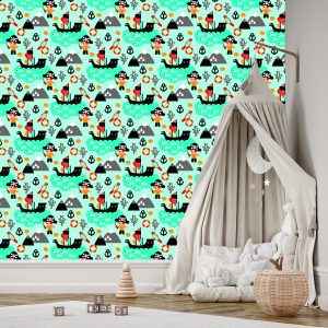 Papier Peint Pour Garçon Oiseaux De Mer, Bateaux Pirates – Image 3