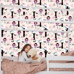 Papier Peint Fleurs De Hibou De Conte De Fées Pour Enfants – Image 7