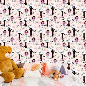 Papier Peint Fleurs De Hibou De Conte De Fées Pour Enfants – Image 6