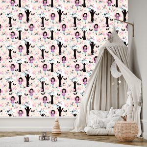 Papier Peint Fleurs De Hibou De Conte De Fées Pour Enfants – Image 3