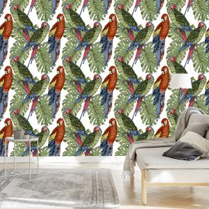 Papier Peint Perroquets Colorés – Image 3